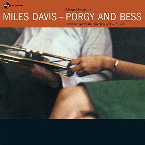 Miles Davis’ “Porgy and Bess” vinyl record cover with a trumpet player.