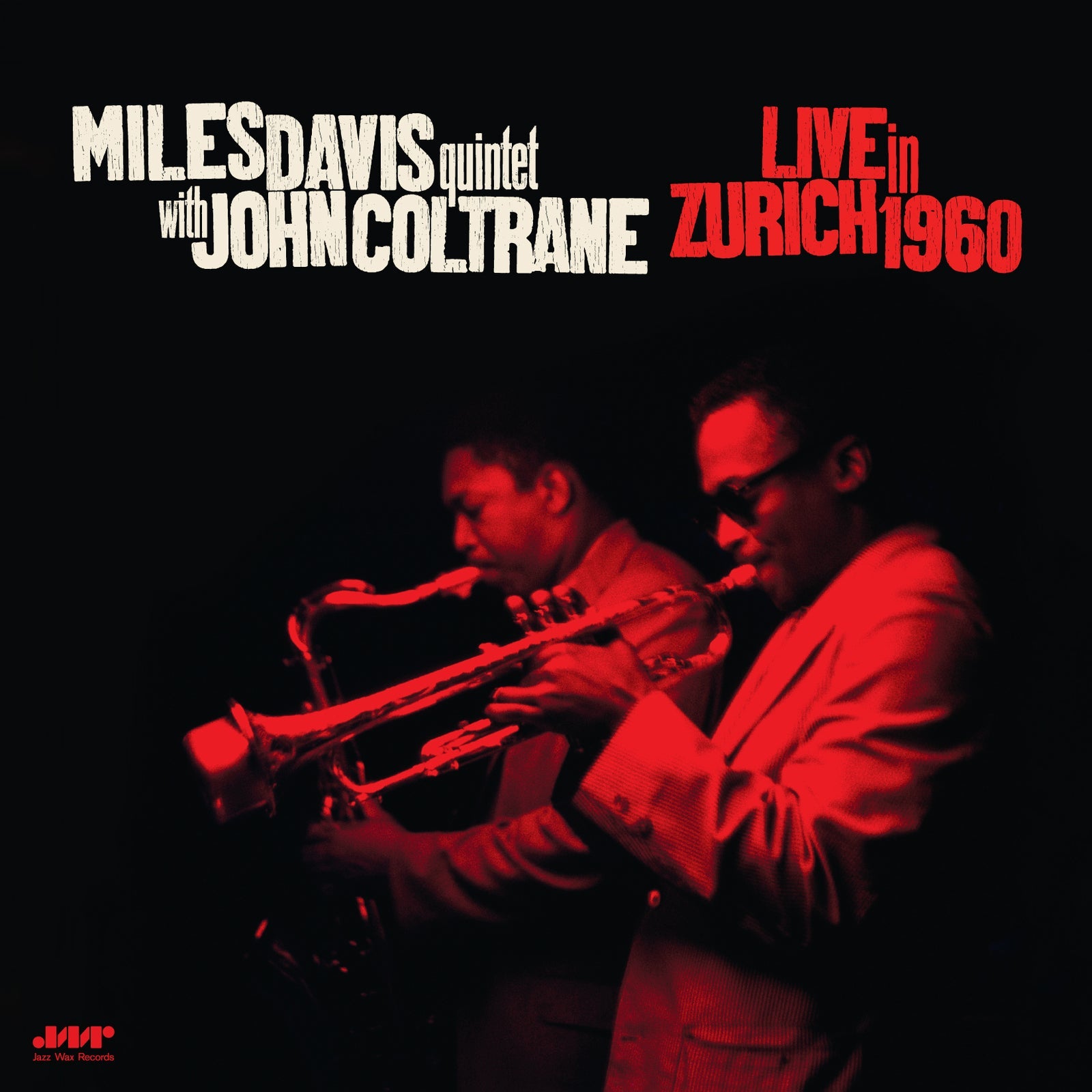 Red-toned album cover featuring Miles Davis and John Coltrane playing trumpets.