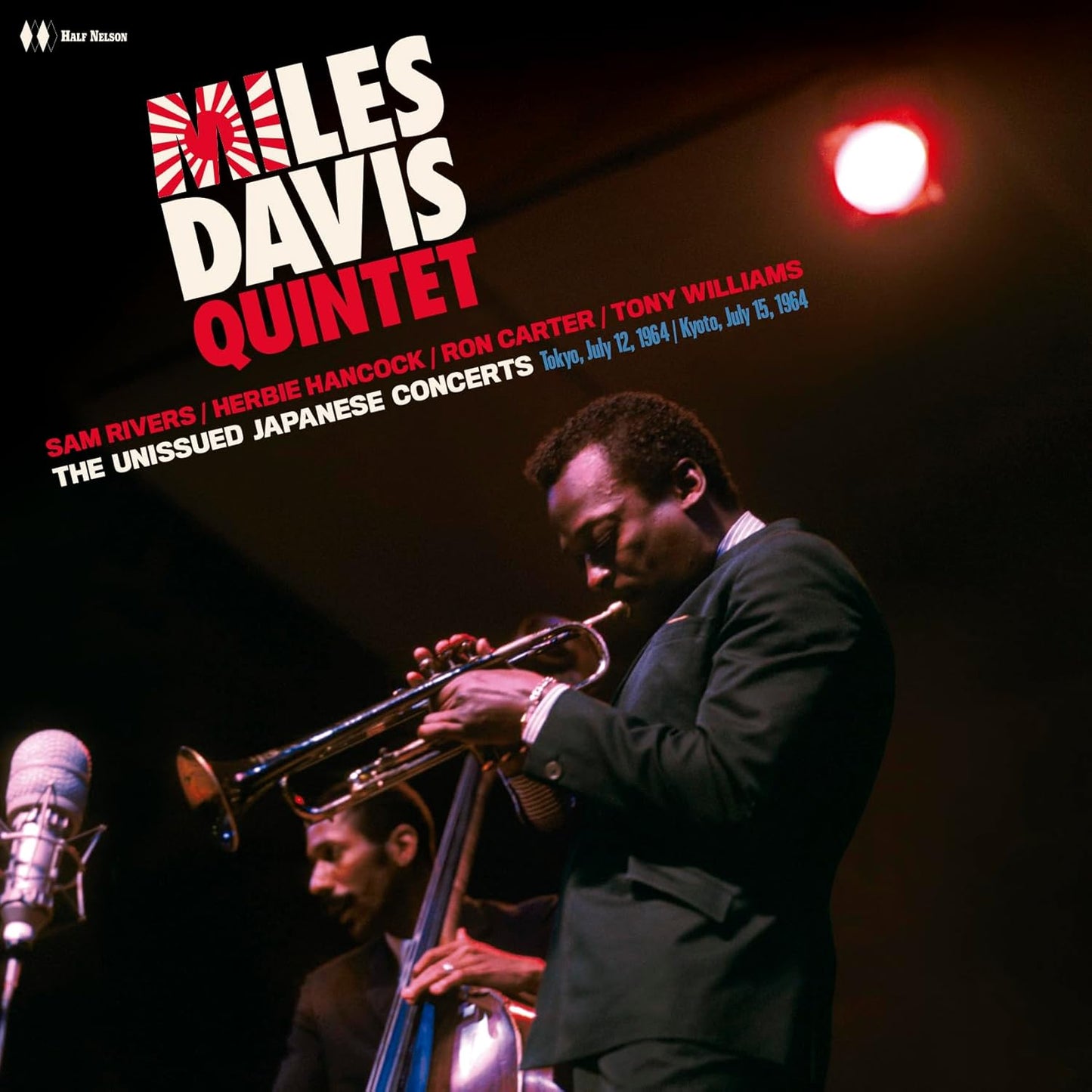 Miles Davis playing trumpet, album cover for "The Unissued Japanese Concerts.
