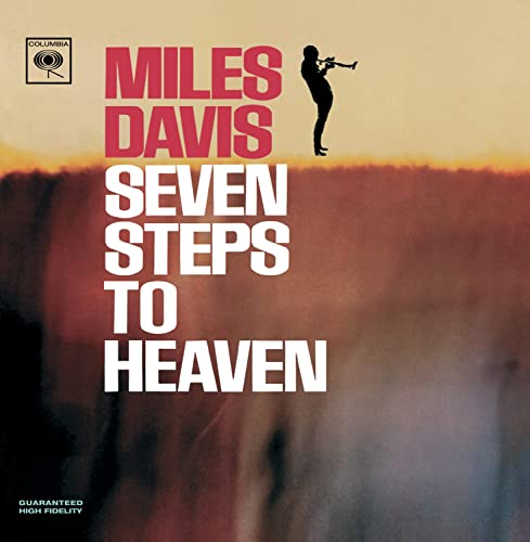 Album cover for Miles Davis Seven Steps to Heaven showing a silhouetted trumpeter.