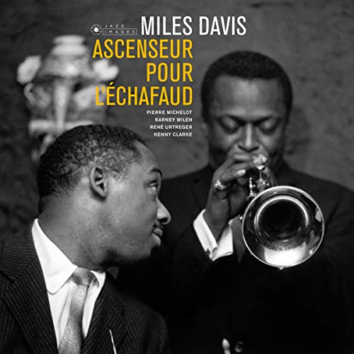 Miles Davis playing trumpet on the album cover "Ascenseur Pour L Echafaud.