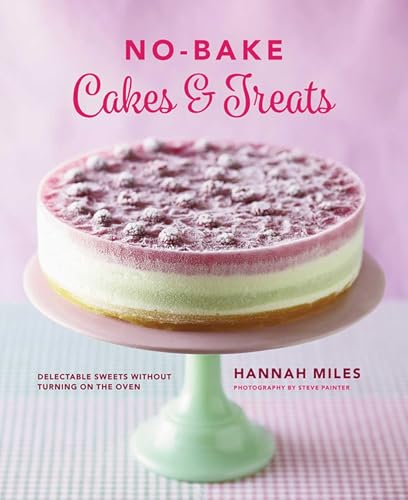 Cookbook cover featuring a layered, berry-topped no-bake cake on a stand.