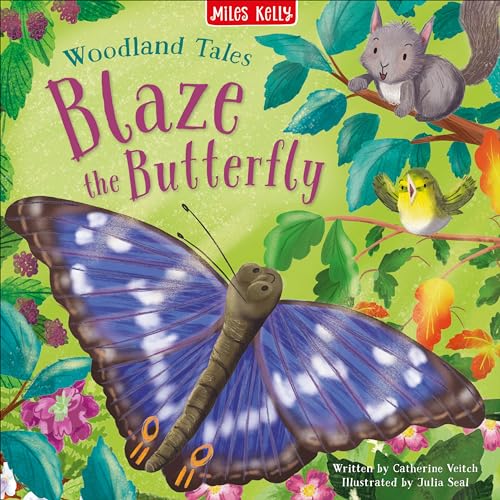 Children’s book cover featuring a large blue butterfly and a squirrel.