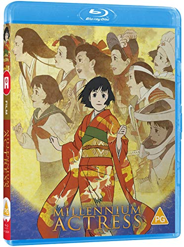 Blu-ray case for “Millennium Actress” featuring illustrated women in costume.