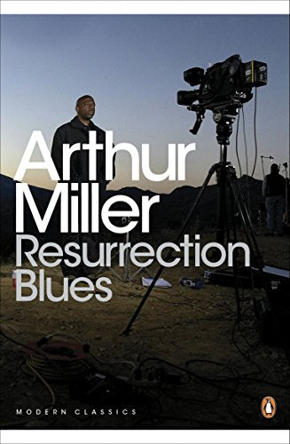 Book cover: "Resurrection Blues" by Arthur Miller, with a film crew.