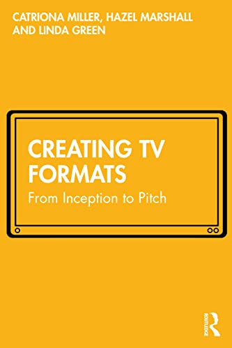 Yellow book cover with black-framed white rectangle and bold text: "Creating TV Formats".