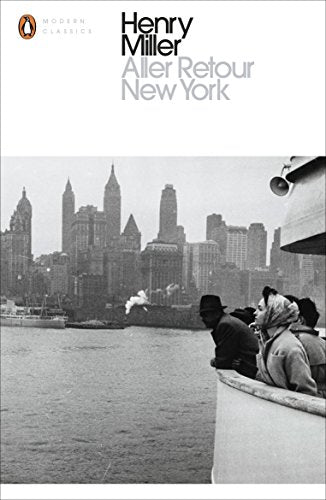 Book cover: “Aller Retour New York” with a black and white cityscape.