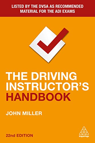 Orange book cover with a red checkmark and title “The Driving Instructor’s Handbook”.