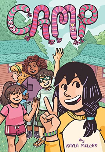 The cover of the graphic novel Camp shows a group of children at camp.