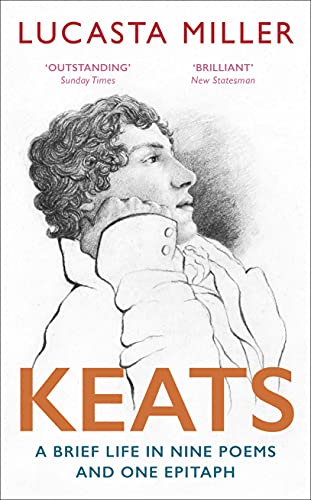 Book cover featuring a sketched portrait of poet John Keats.