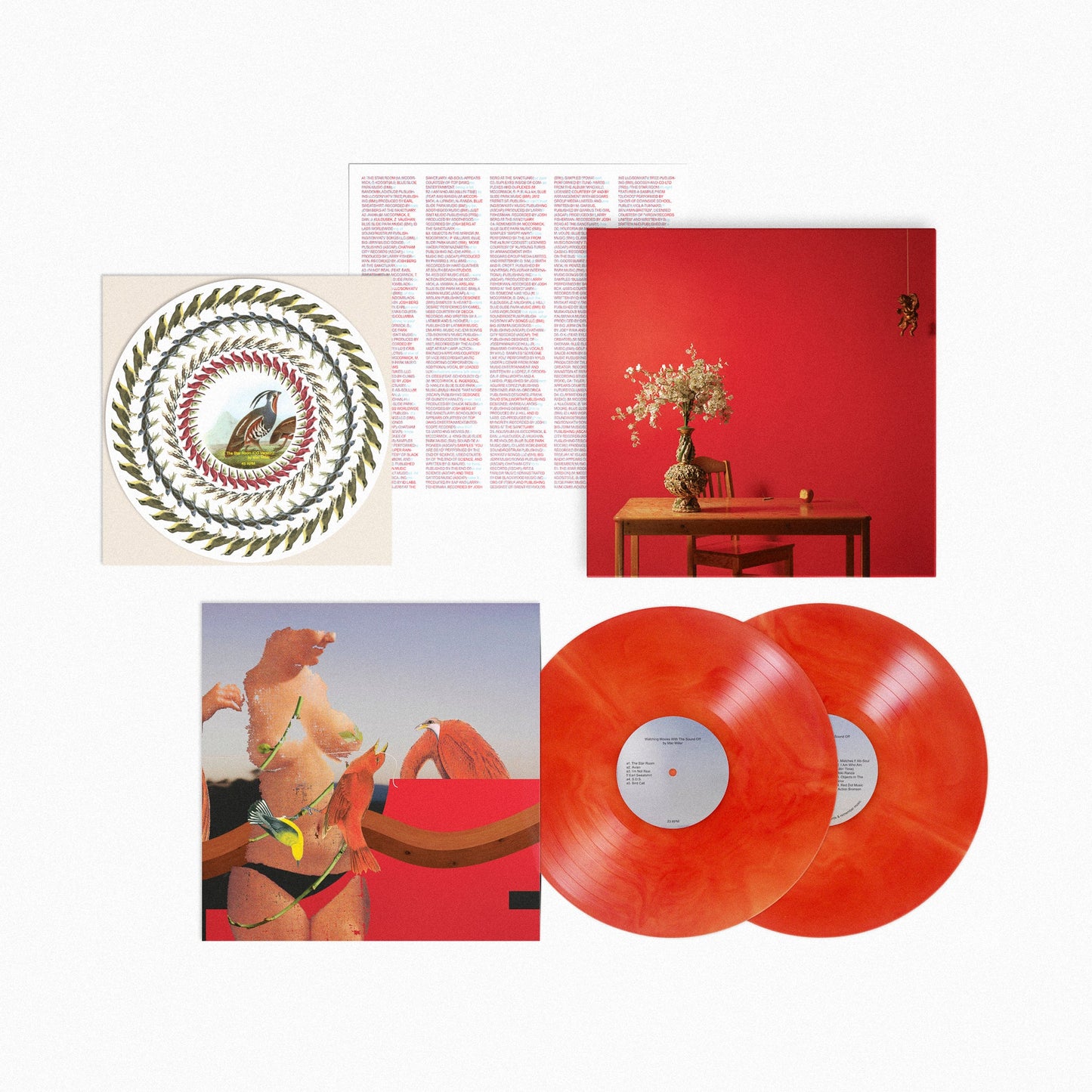 Mac Miller vinyl record set including album art, lyric sheets, and two orange records.