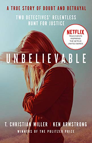 Book cover for “Unbelievable,” featuring a woman with head bowed.