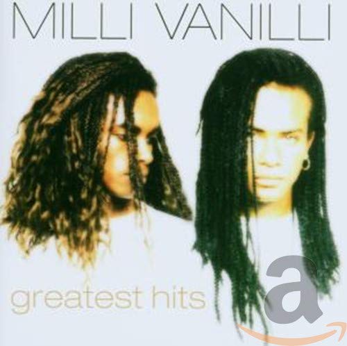 Milli Vanilli album cover featuring two men with long, dark hair.
