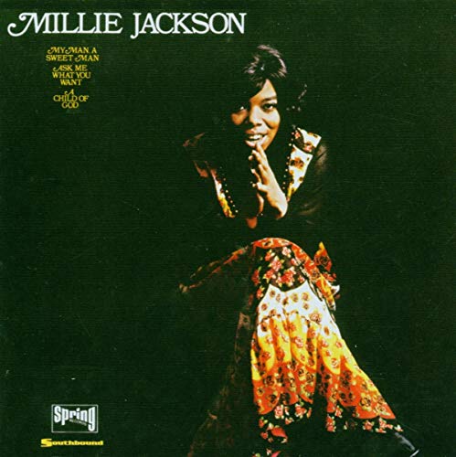 Millie Jackson album cover featuring a portrait of the artist in a floral dress.
