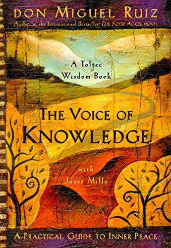 Book cover for The Voice of Knowledge featuring an abstract landscape painting with stylized trees.