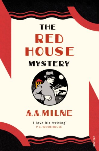 Book cover for “The Red House Mystery” featuring a detective illustration.