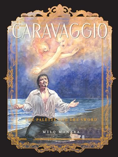 Book cover depicting a man with angelic figures and stormy seas.
