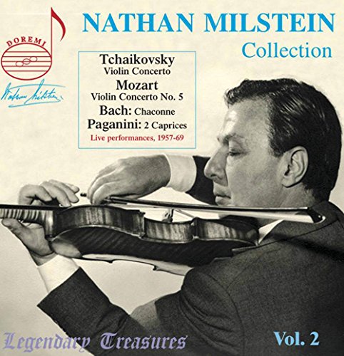 CD cover featuring violinist Nathan Milstein playing, with composers listed.