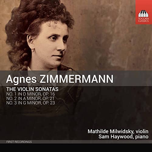 CD cover featuring a portrait of composer Agnes Zimmermann and text details.