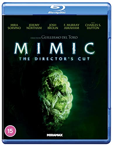 Blu-ray cover art for Mimic: The Director's Cut featuring a green, insect-like creature.