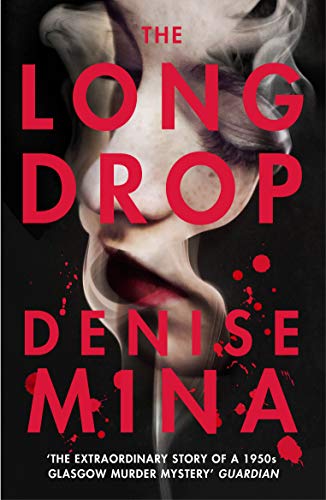 Book cover with a woman's face and red text on a black background.