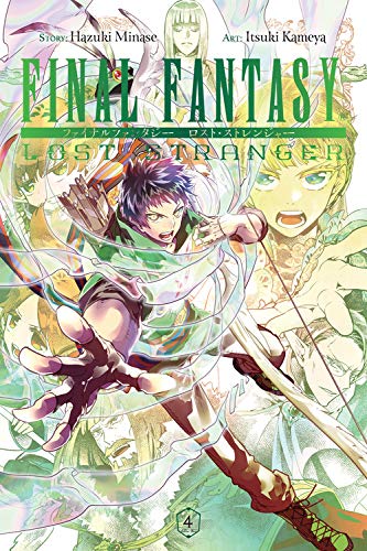 “Final Fantasy Lost Stranger, Vol. 4” manga cover with two young characters in action.