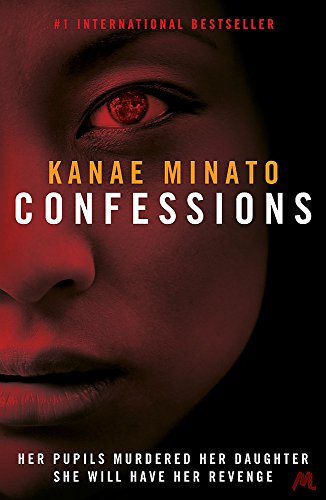 Book cover: "Confessions" with a close-up of a woman’s intense, red-tinged eye.