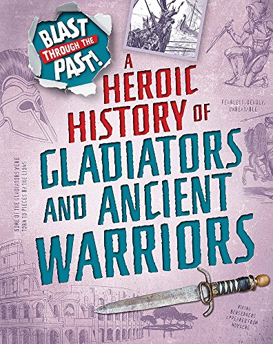 Book cover featuring gladiators, warriors, and a sword against a textured background.