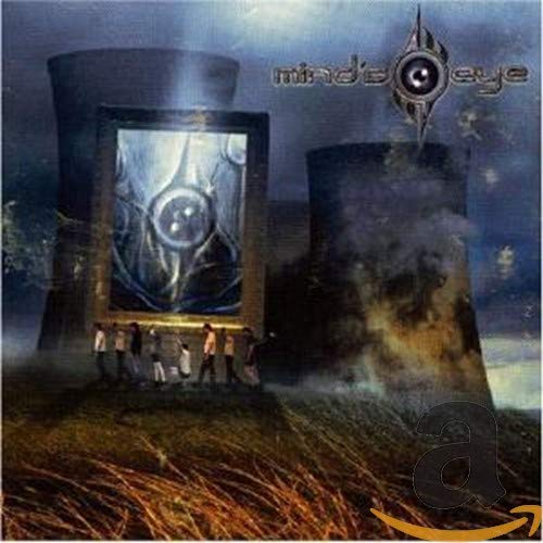 CD cover: surreal landscape with towers, a framed eye, and figures.