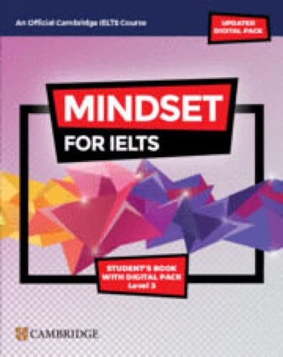 IELTS textbook cover: “Mindset for IELTS” Level 3, with abstract shapes.