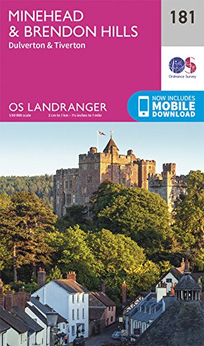Ordnance Survey Landranger map 181, featuring Dunster Castle on the cover.
