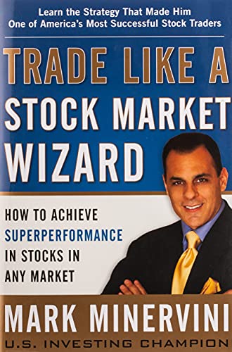 Book cover for Trade Like a Stock Market Wizard by Mark Minervini featuring his portrait.