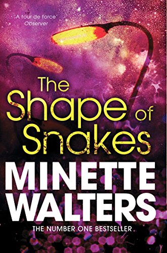 Book cover for “The Shape of Snakes” with purple and gold imagery.