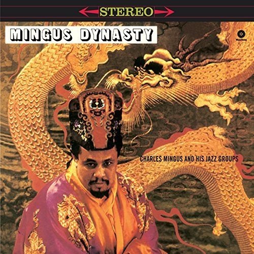 Charles Mingus Dynasty vinyl record cover with a golden dragon and portrait.