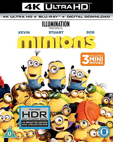 Minions 4K Ultra HD Blu-ray cover featuring a large group of yellow Minions.