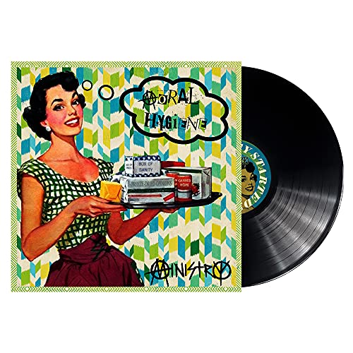Ministry "Moral Hygiene" vinyl record with vintage-style cover art.