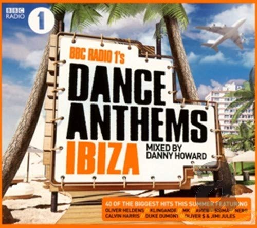 CD cover for “Dance Anthems Ibiza” with a beach and sign image.