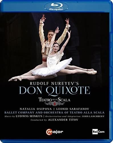 Blu-ray cover for “Don Quixote” ballet featuring dancers in mid-air.