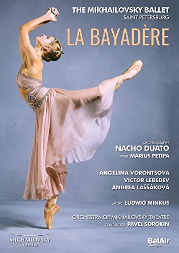 DVD cover for "La Bayadère" ballet, featuring a dancer in pink.