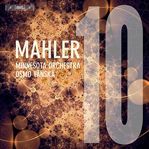 CD cover for Mahler Symphony 10 by Minnesota Orchestra and Osmo Vänskä with abstract background.