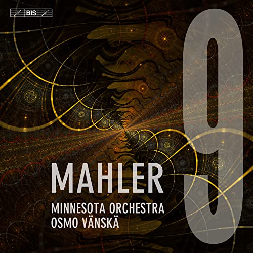 CD cover for Mahler’s Symphony No. 9, featuring abstract gold artwork.