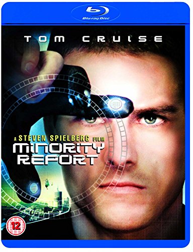 “Minority Report” Blu-ray cover featuring Tom Cruise and futuristic imagery.