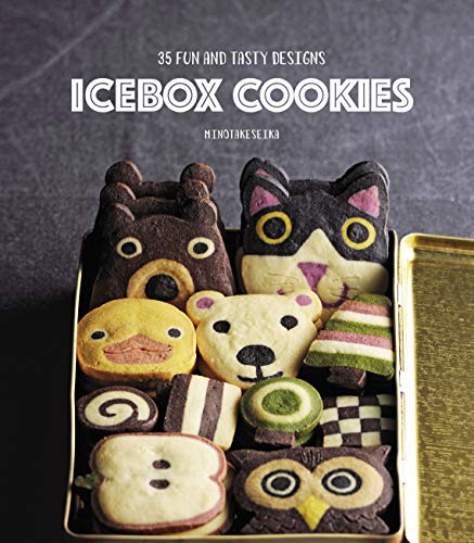 Book cover displaying colorful, animal-shaped icebox cookies in a tin.