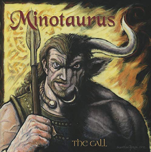 Painting of a Minotaur with a spear, album cover for “The Call”.