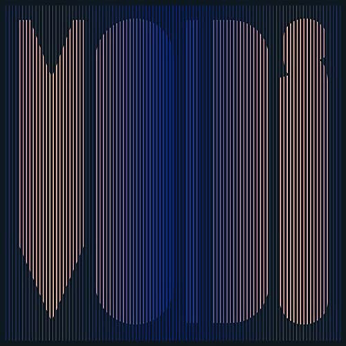CD cover for Minus The Bear’s “Voids” with abstract striped lettering.