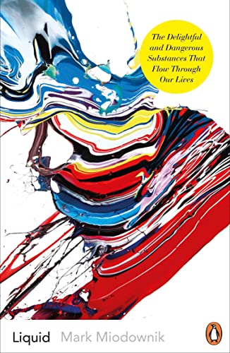 Book cover: colorful, swirling paint-like design with title "Liquid" and author name.