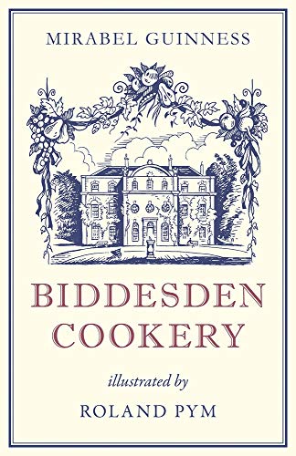 Book cover: “Biddesden Cookery” with illustrated manor house and fruit.