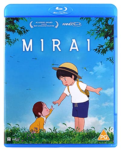Mirai" Blu-ray cover: boy reaching for a younger girl in a field.