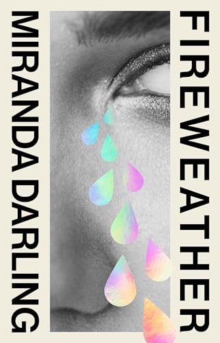 Book cover featuring a black and white eye with iridescent, holographic teardrops.