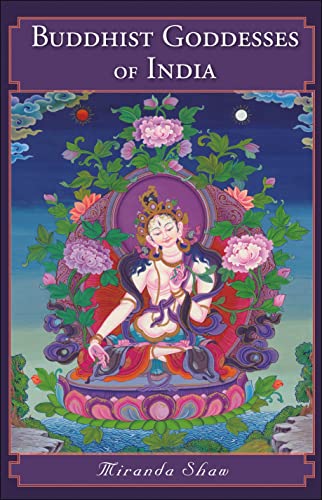 Book cover depicting a seated, ornate Buddhist goddess surrounded by flowers.